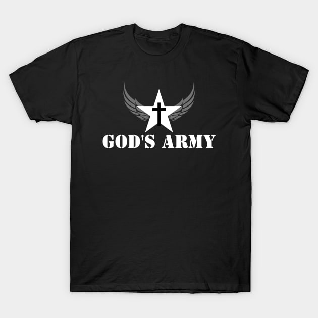GOD'S ARMY (with cross and wings) T-Shirt by Jedidiah Sousa